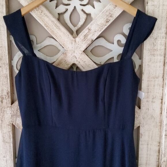 After Six Women's Sweetheart Neck Evening Gown in Navy Blue - Picture 3 of 10